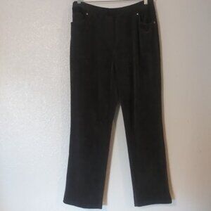 Quacker Factory by Jeanne Bice women's size M gray corduroy straight leg pants